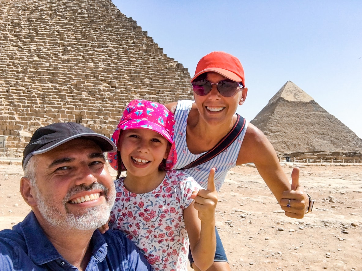Egypt Package Family Enjoying visiting the Pyramids of GIza, Egypt Package